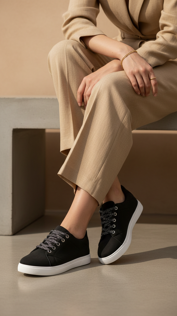 Black Casual Sneaker For Women AT7501