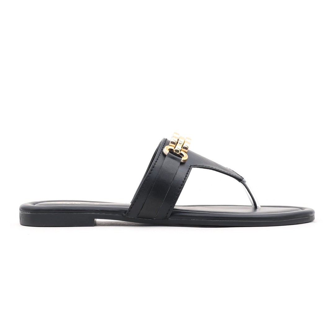 Black Casual Chappal CL1400