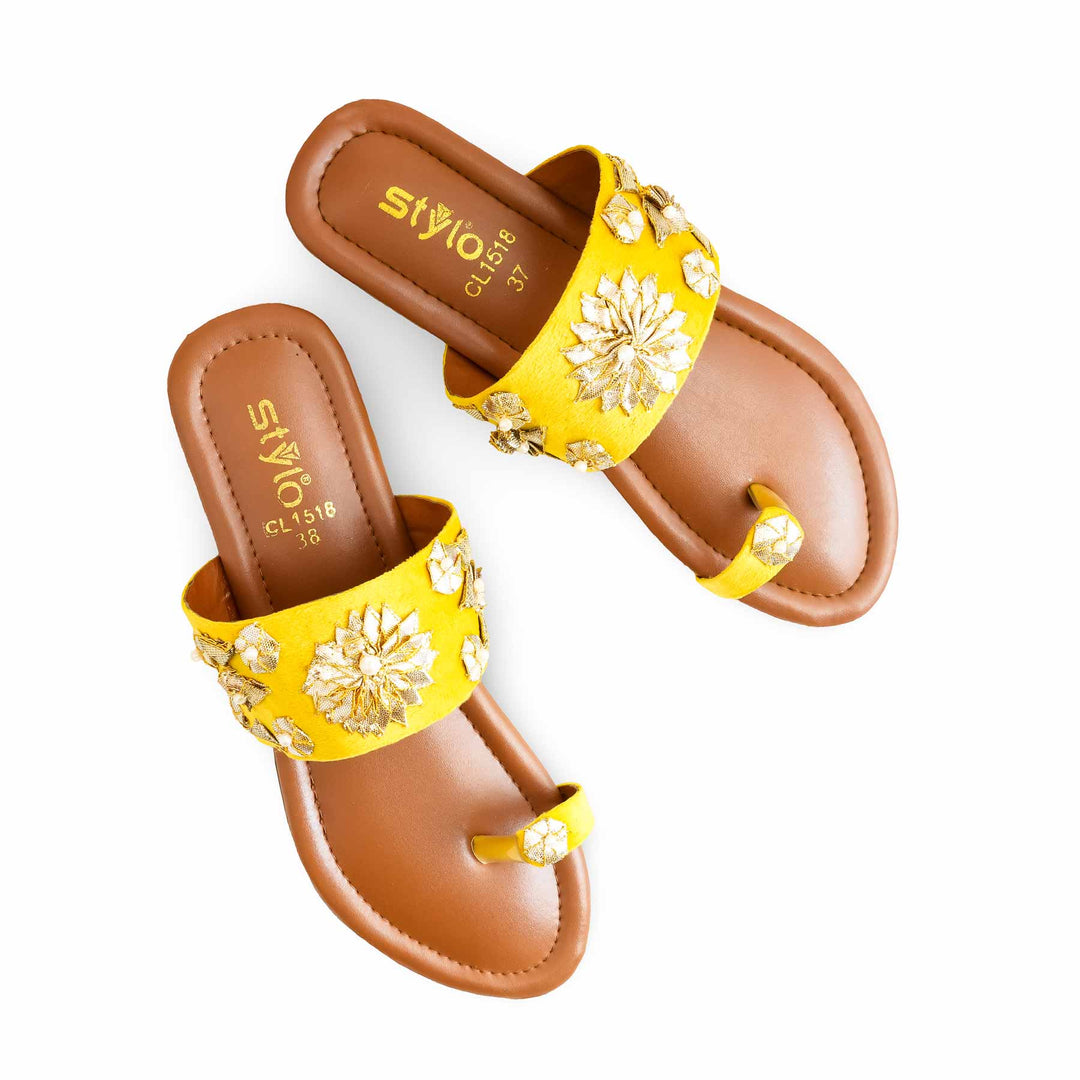 Yellow Casual Chappal For Women CL1518