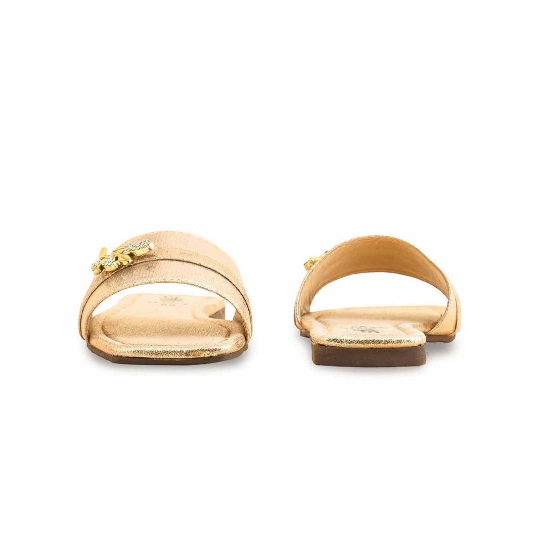 Golden Casual Slipper For Ladies CL1874