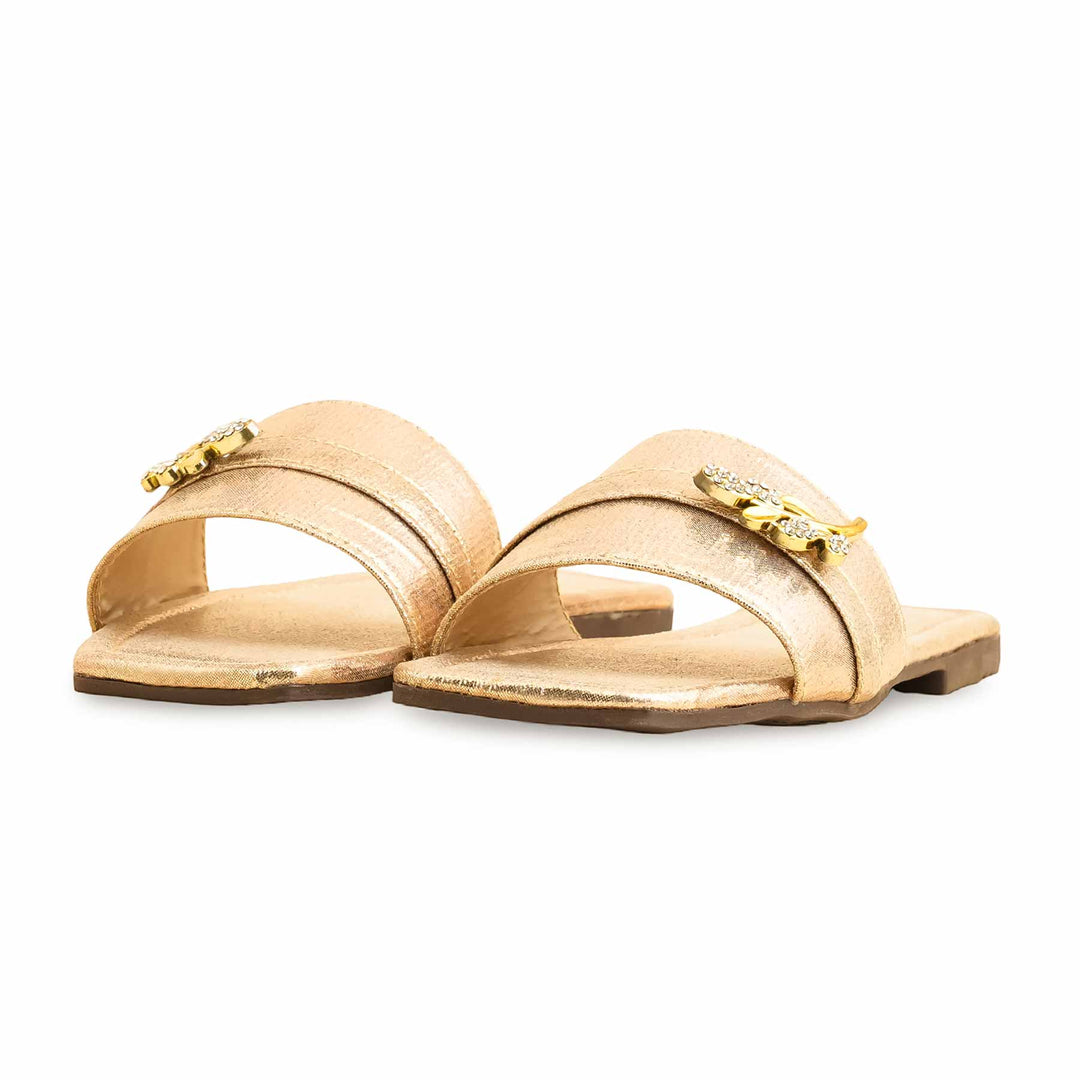 Golden Casual Slipper For Ladies CL1874