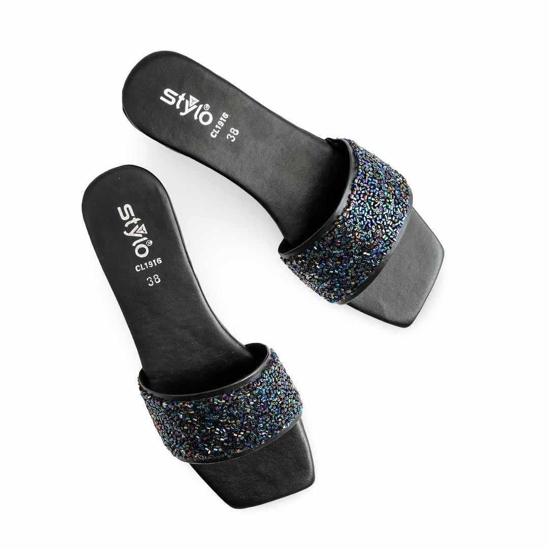 Black Casual Slipper For Ladies CL1916