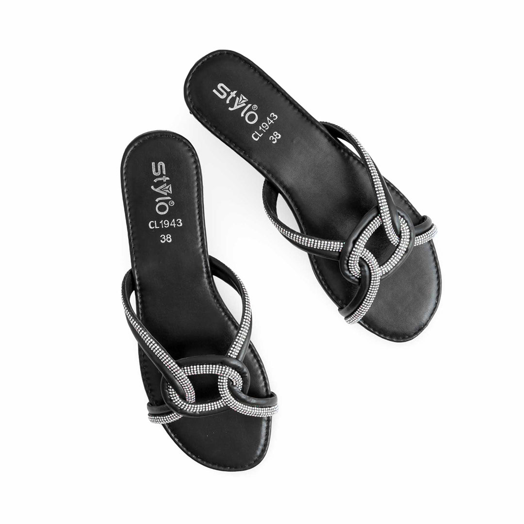 Black Casual Slipper For Ladies CL1943