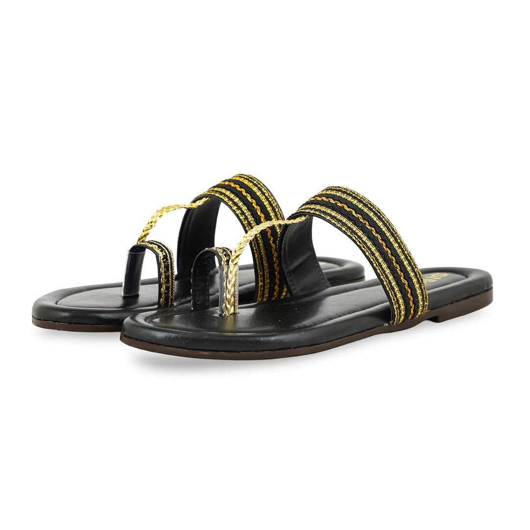 Black Casual Chappal For Ladies CL1975