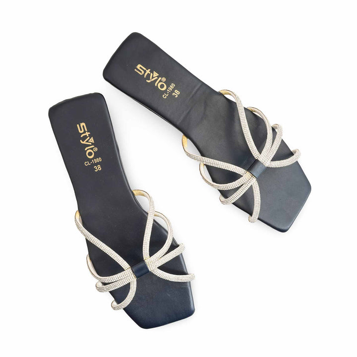 Navy Casual Slippers For Ladies CL1980