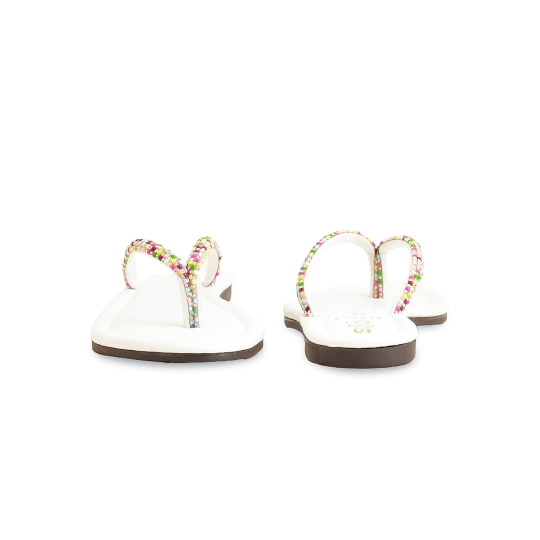 White Casual Chappal For Women CL2030