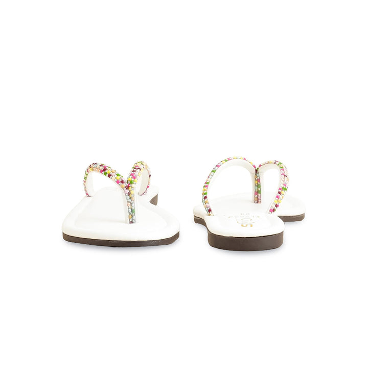 White Casual Chappal For Women CL2030