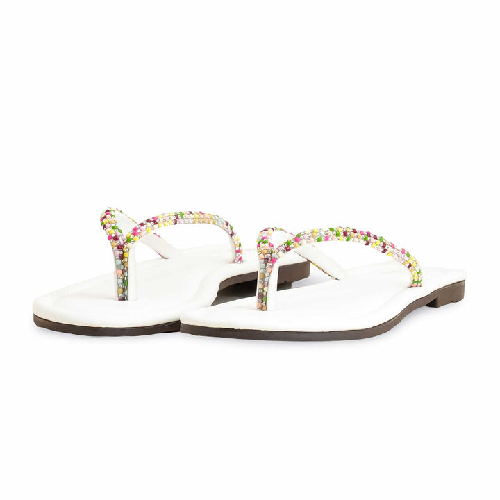 White Casual Chappal For Women CL2030