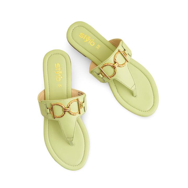 Green Casual Chappal CL2046