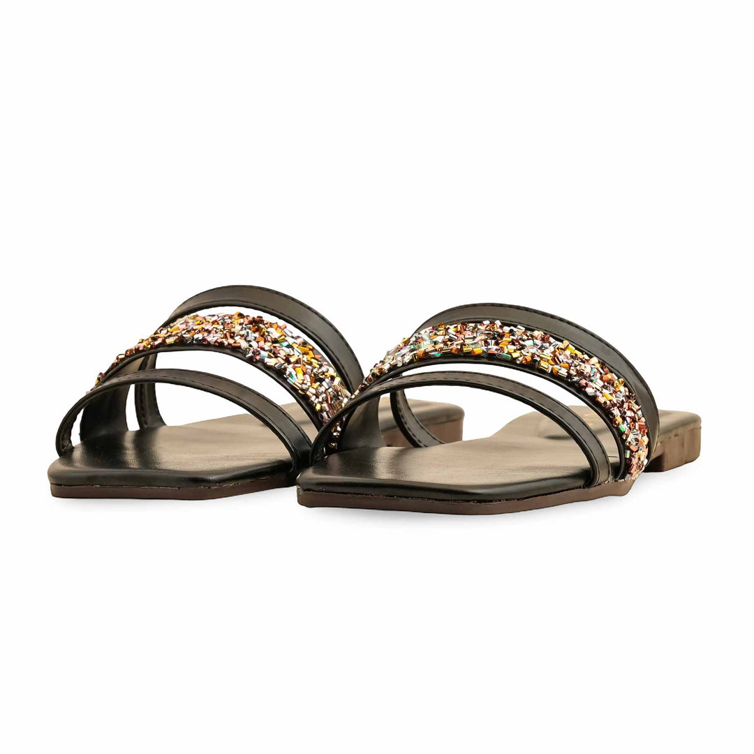 Black Casual Slipper For Ladies CL2061