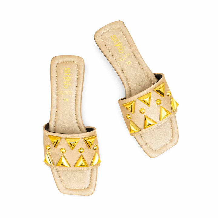 Golden Casual Slipper For Women CL2074