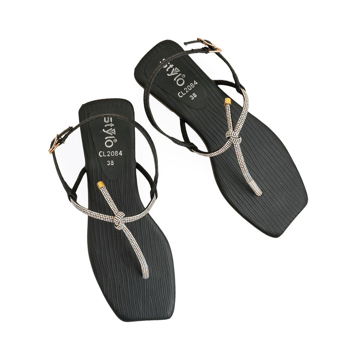 Black Casual Chappal CL2084