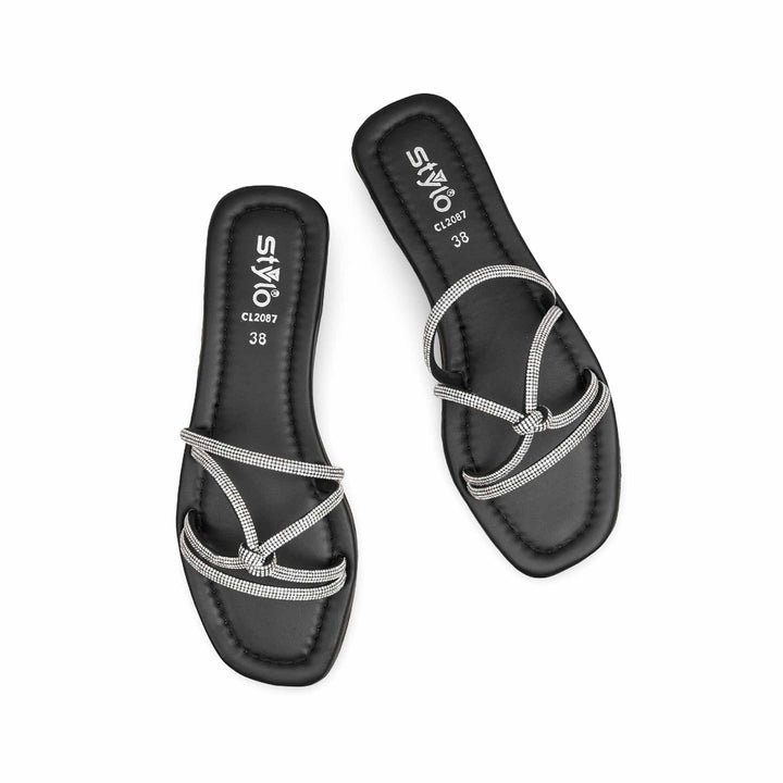 Black Casual Slipper For Ladies CL2087
