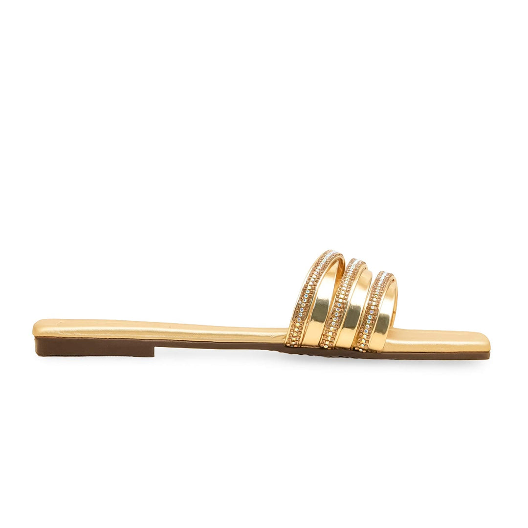 Golden Casual Slipper For Women CL2109