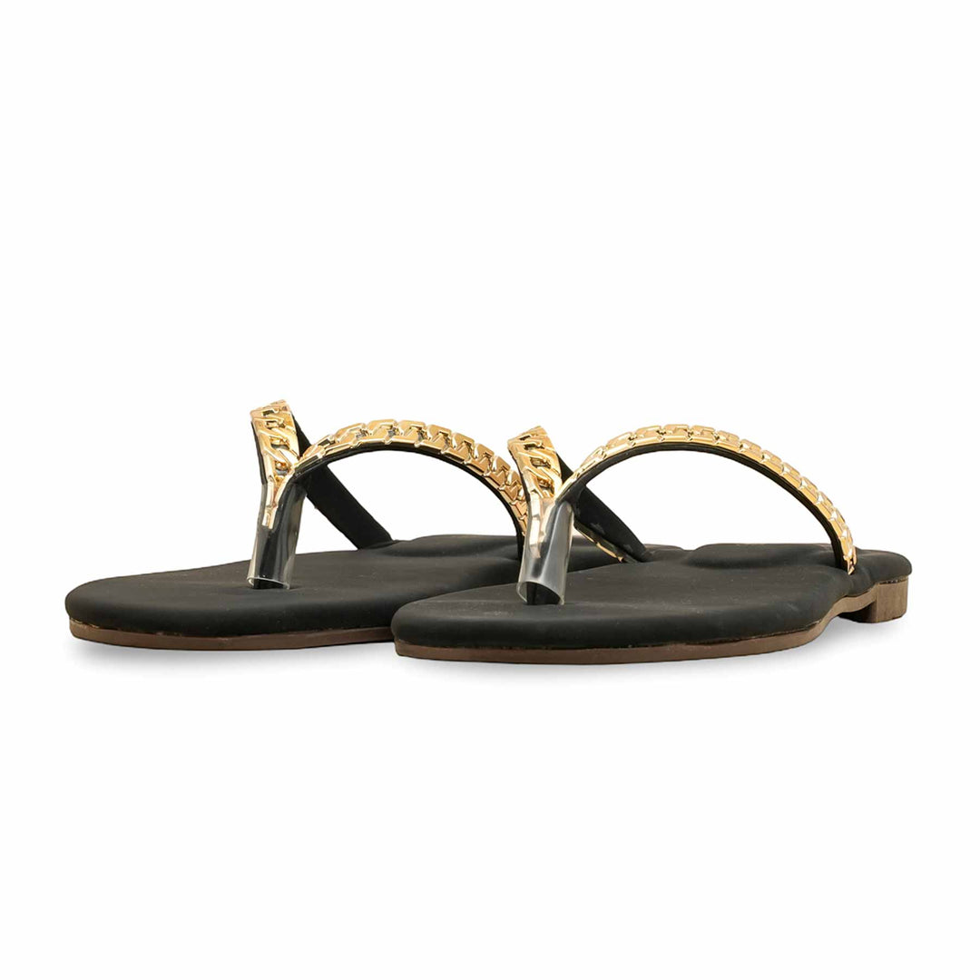 Black Casual Chappal For Women CL2119