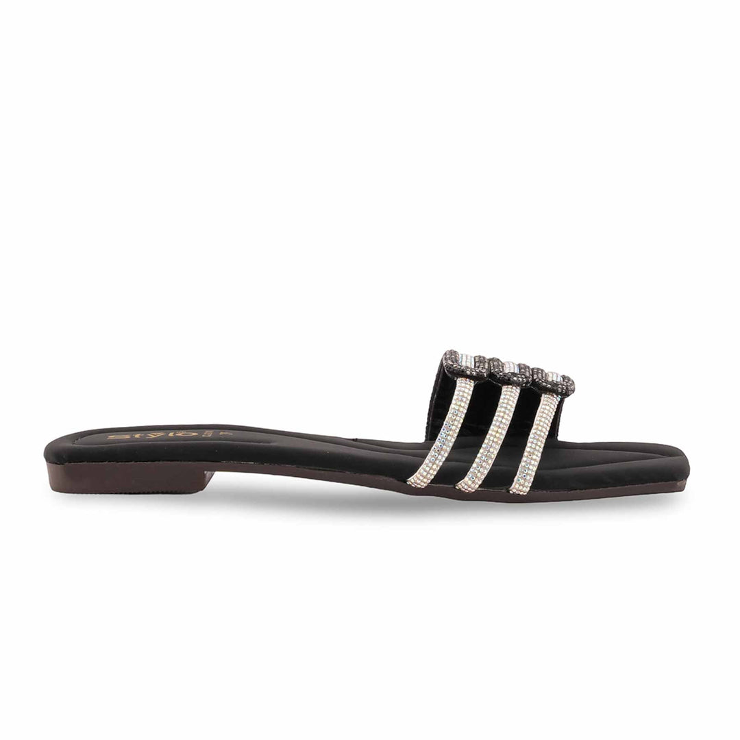 Black Casual Slipper For Ladies CL2149