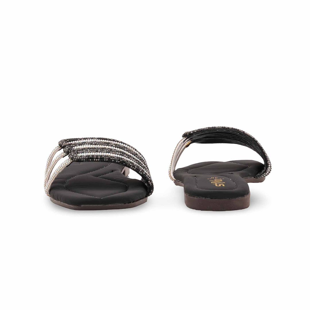 Black Casual Slipper For Ladies CL2149
