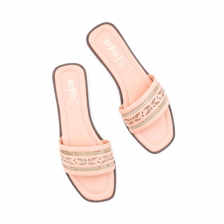 Peach Casual Slipper For Ladies CL2163