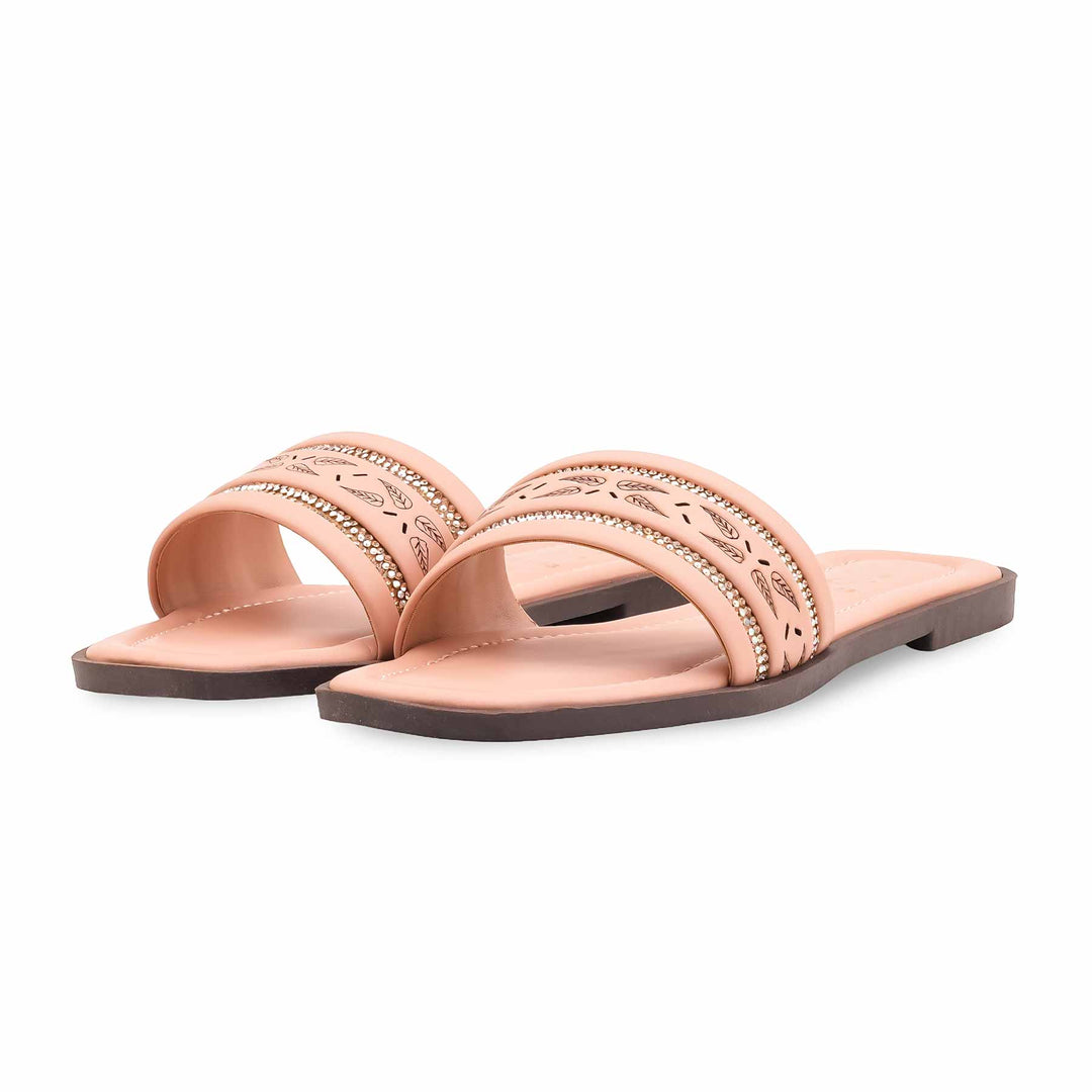 Peach Casual Slipper For Ladies CL2163