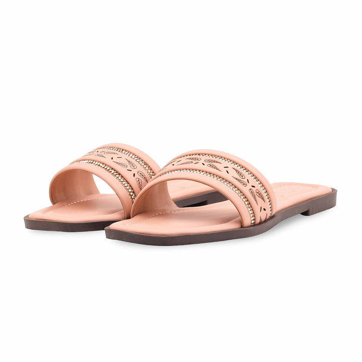 Peach Casual Slipper For Ladies CL2163