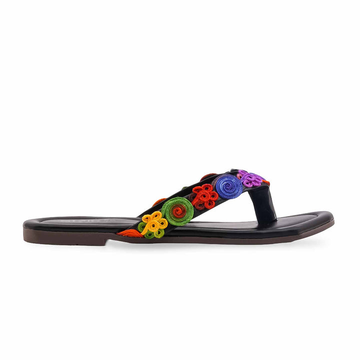 Black Casual Chappal For Women CL2175