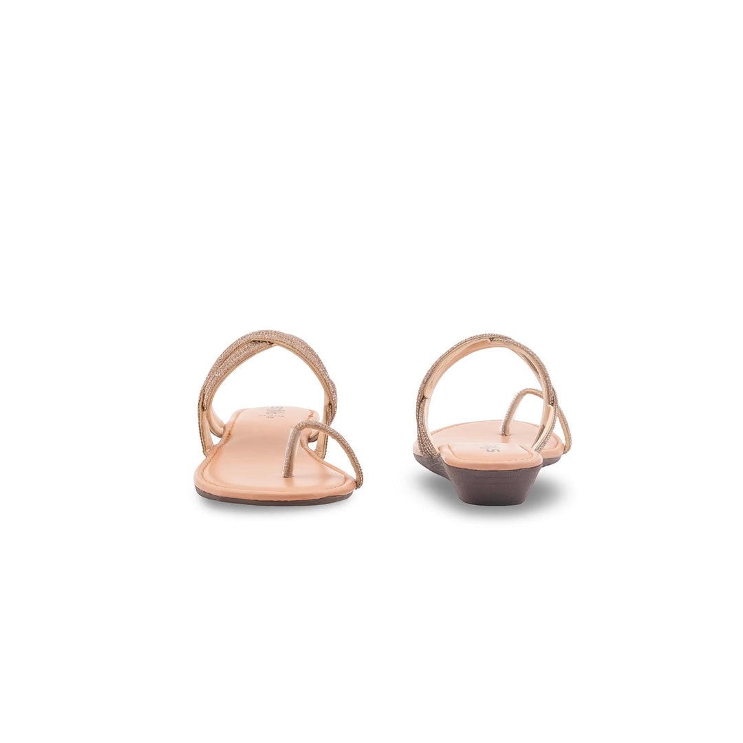 Golden Casual Chappal For Ladies CL2176