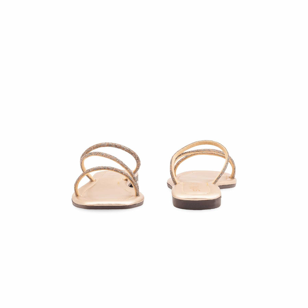 Golden Casual Slipper For Ladies CL2185
