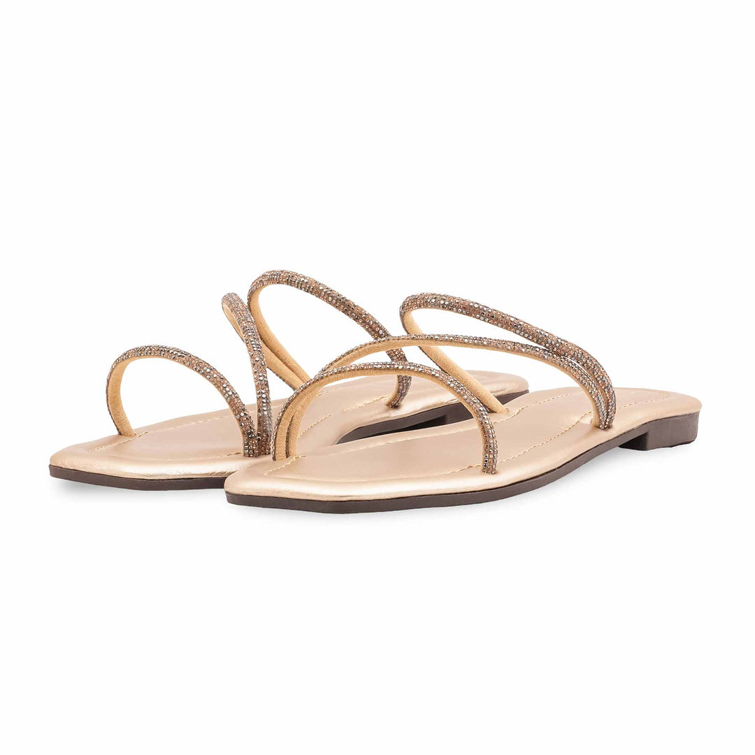Golden Casual Slipper For Ladies CL2185