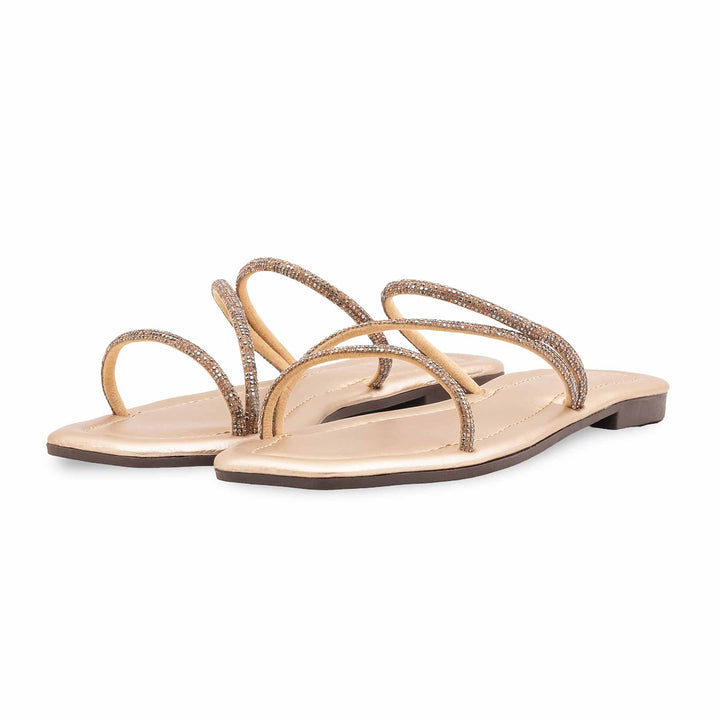 Golden Casual Slipper For Ladies CL2185