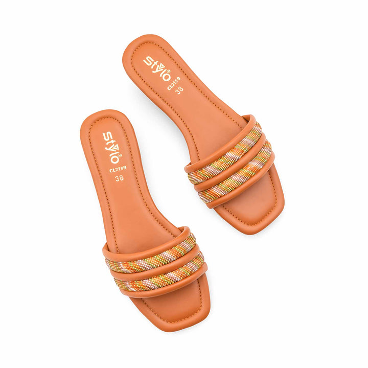 Tan Casual Slipper For Women CL2199