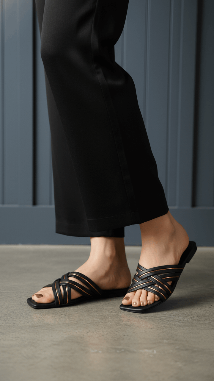 Black Casual Slipper For Ladies CL2202