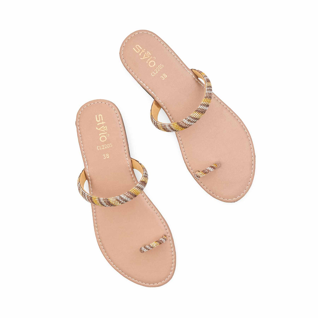 Beige Casual Chappal For Women CL2205