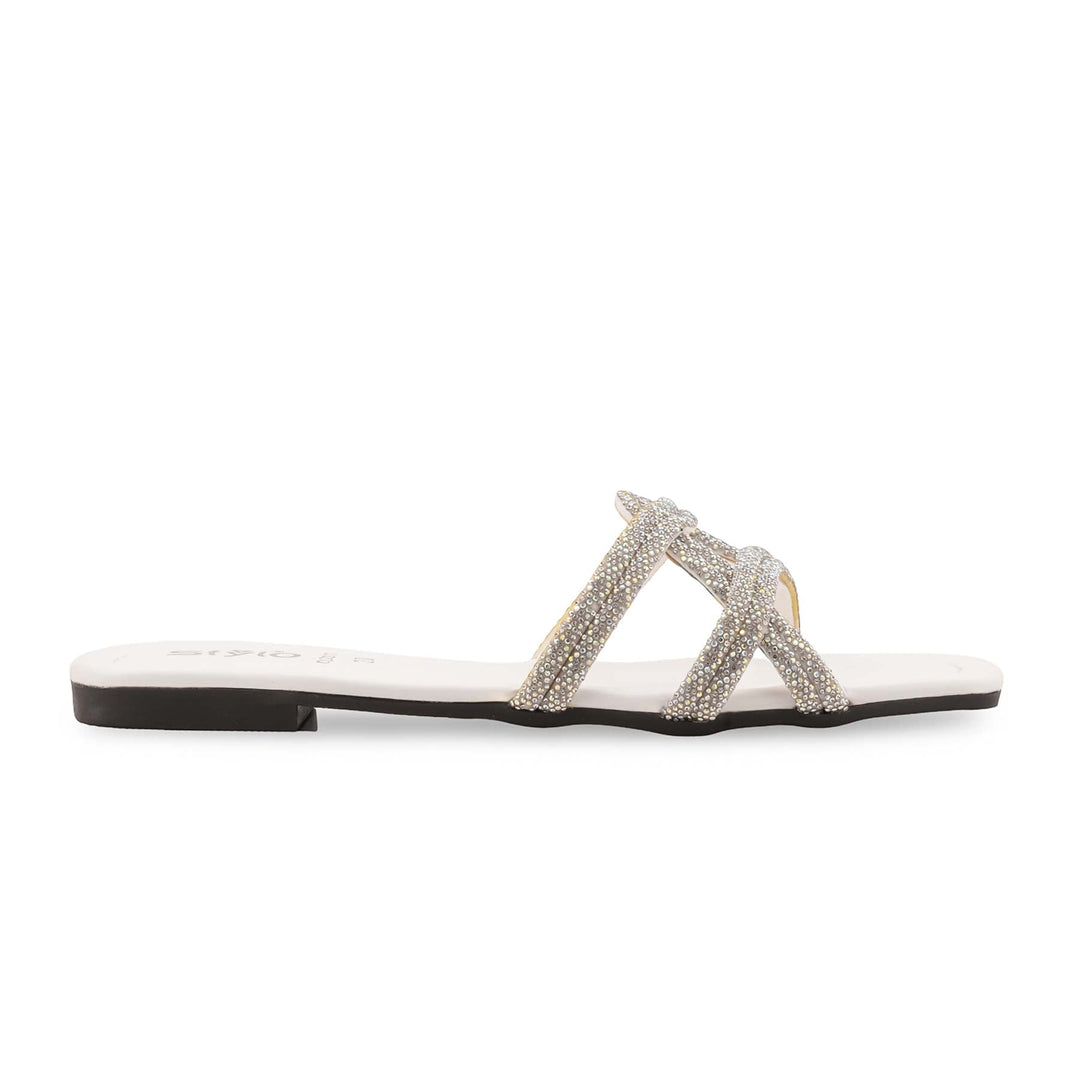 White Casual Slipper For Women CL2207