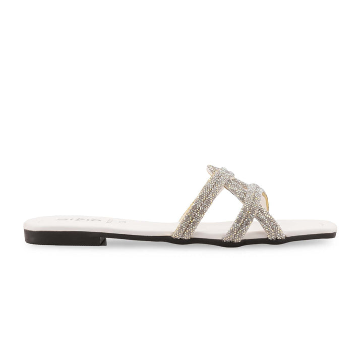 White Casual Slipper For Women CL2207
