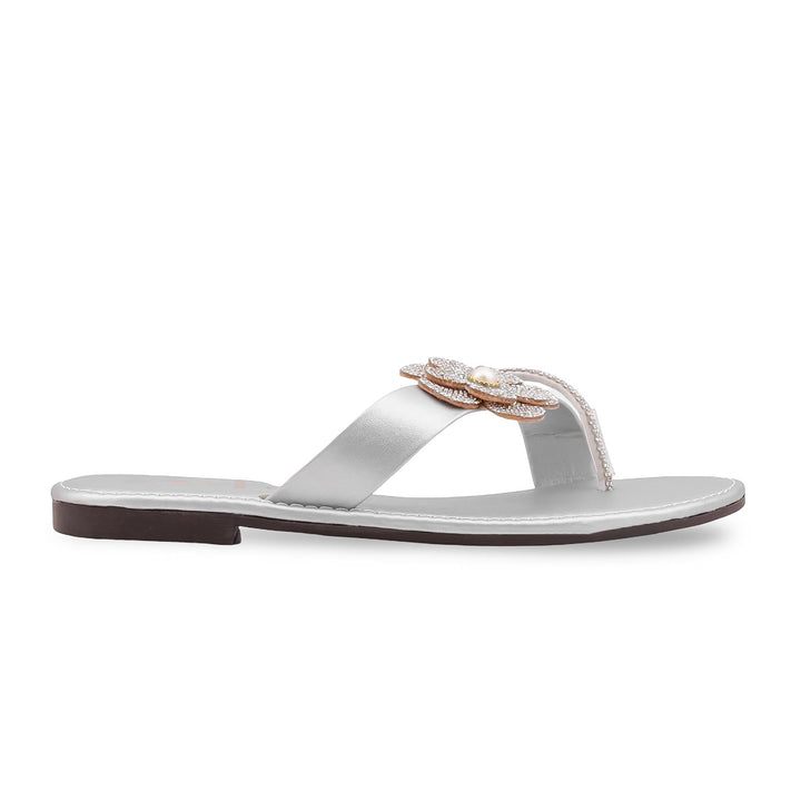 Silver Casual Chappal For Women CL2208