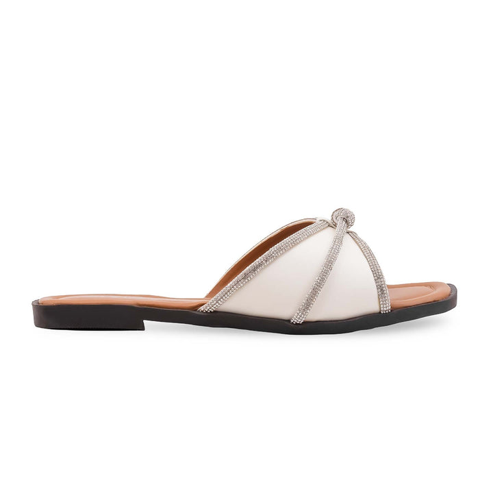 White Casual Slipper For Women CL2218