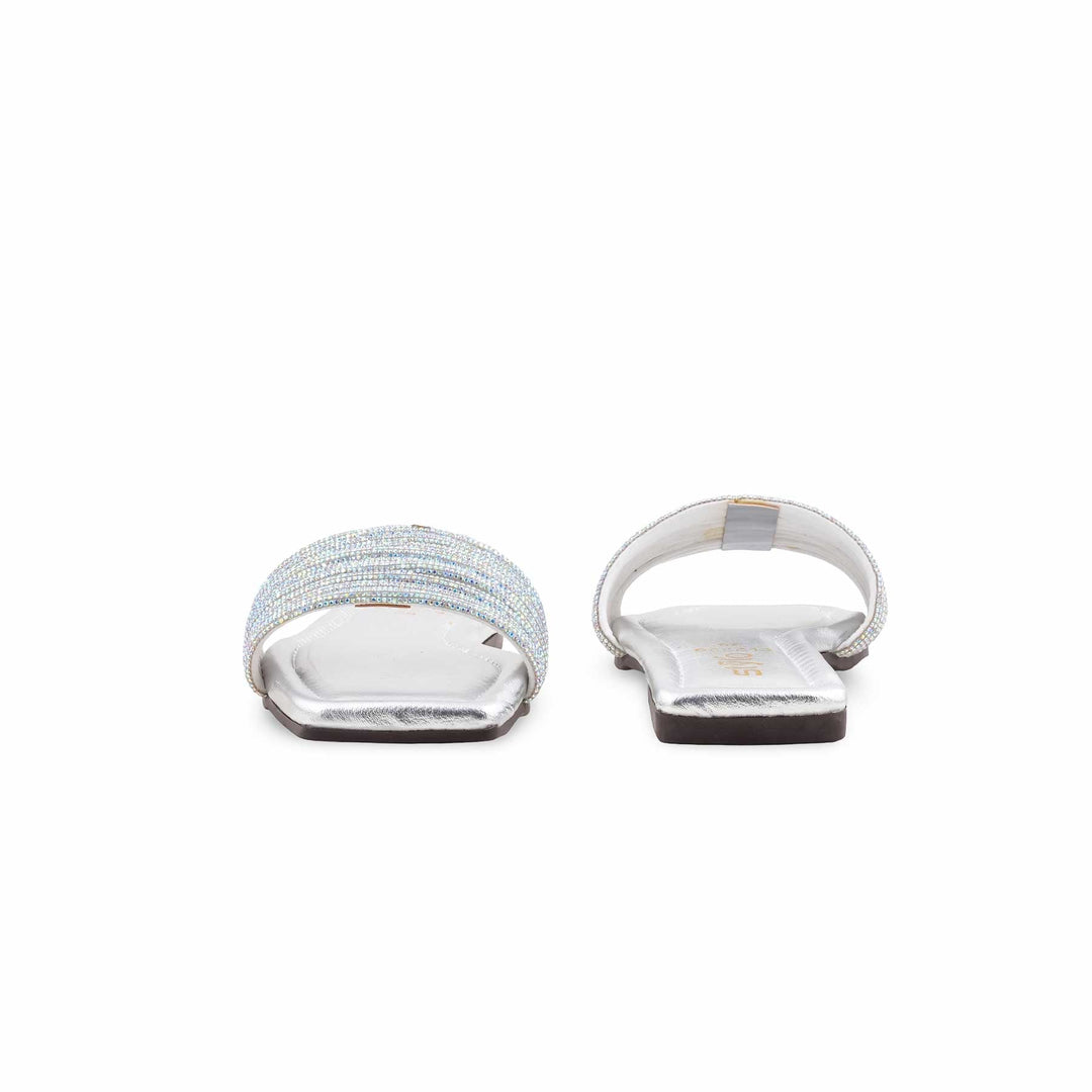 Silver Casual Slipper For Ladies CL2229