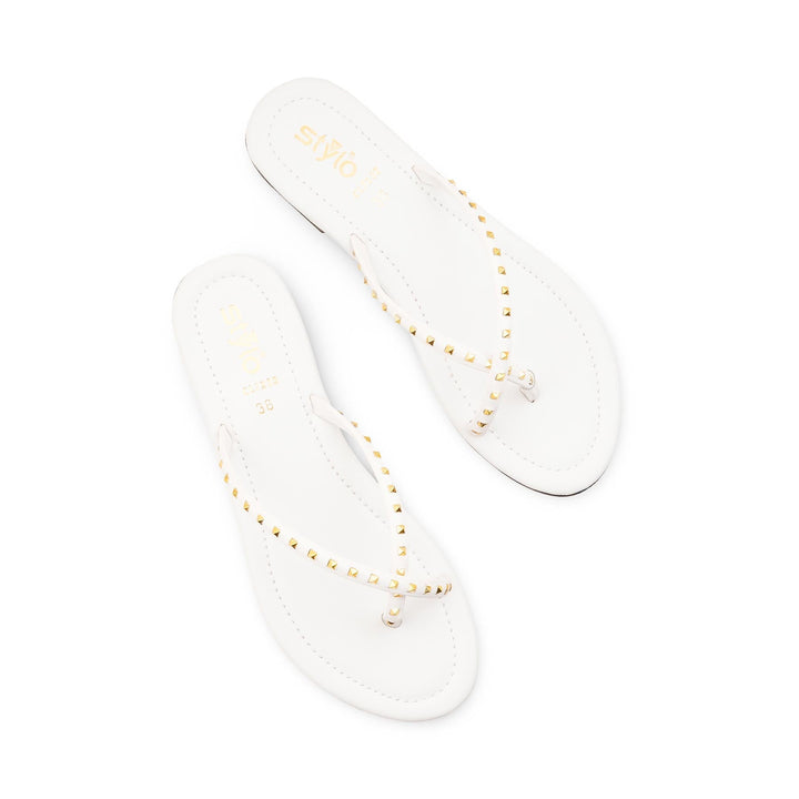 White Casual Chappal For Women CL2232