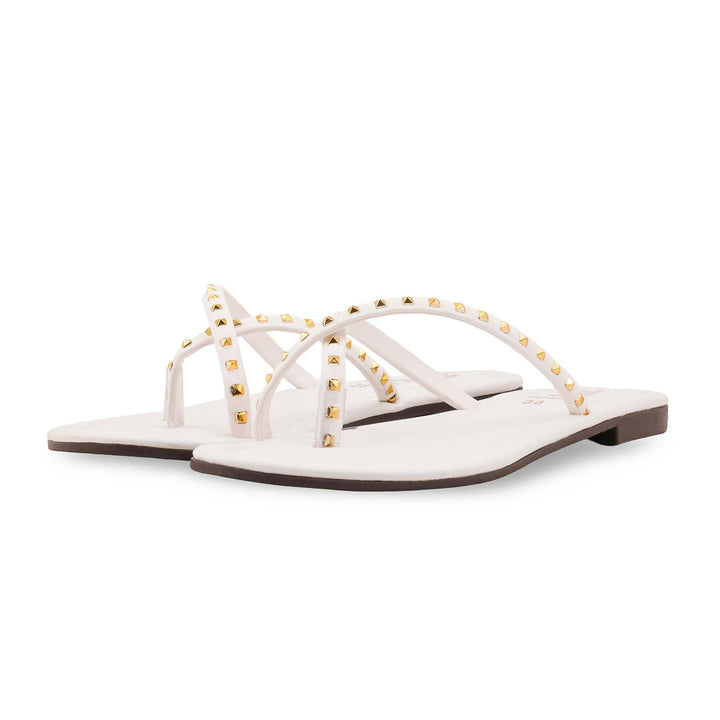 White Casual Chappal For Women CL2232