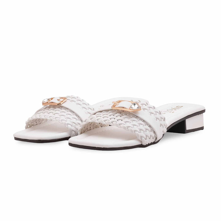 White Casual Slipper For Women CL2241