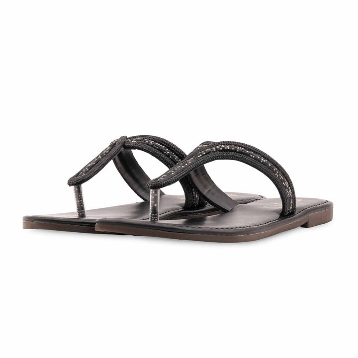 Black Casual Chappal For Ladies CL2245