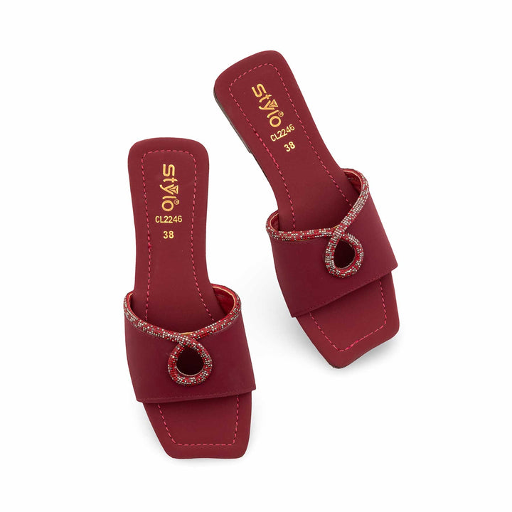 Maroon Casual Slipper For Women CL2246