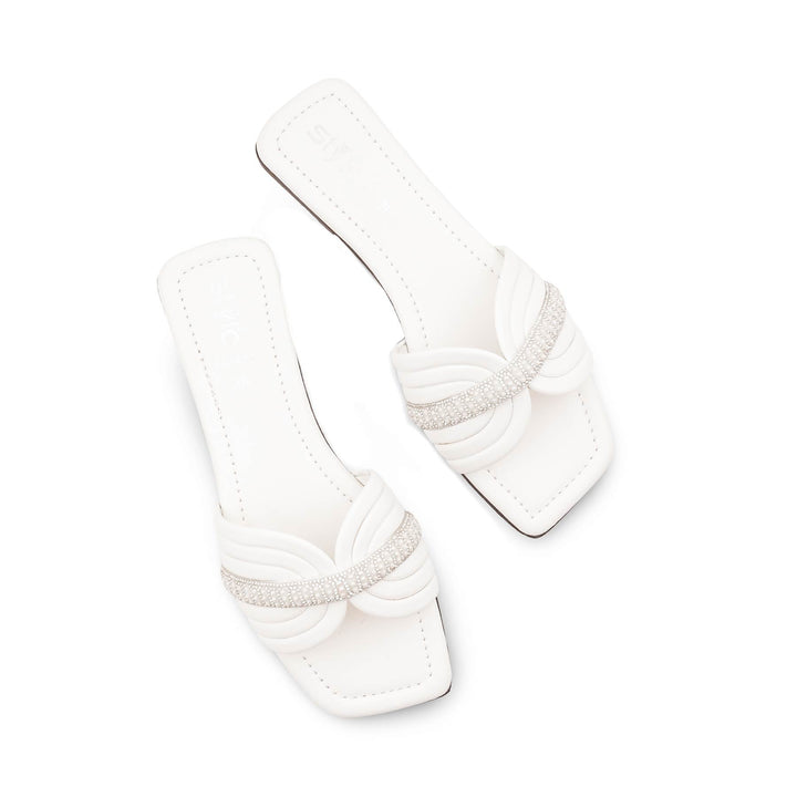 White Casual Slipper For Women CL2247