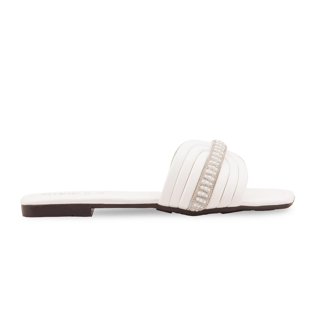 White Casual Slipper For Women CL2247