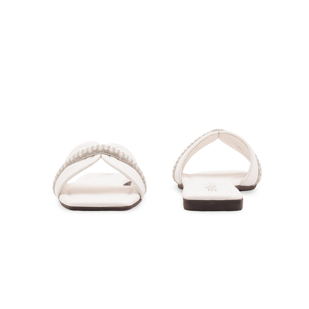 White Casual Slipper For Women CL2247