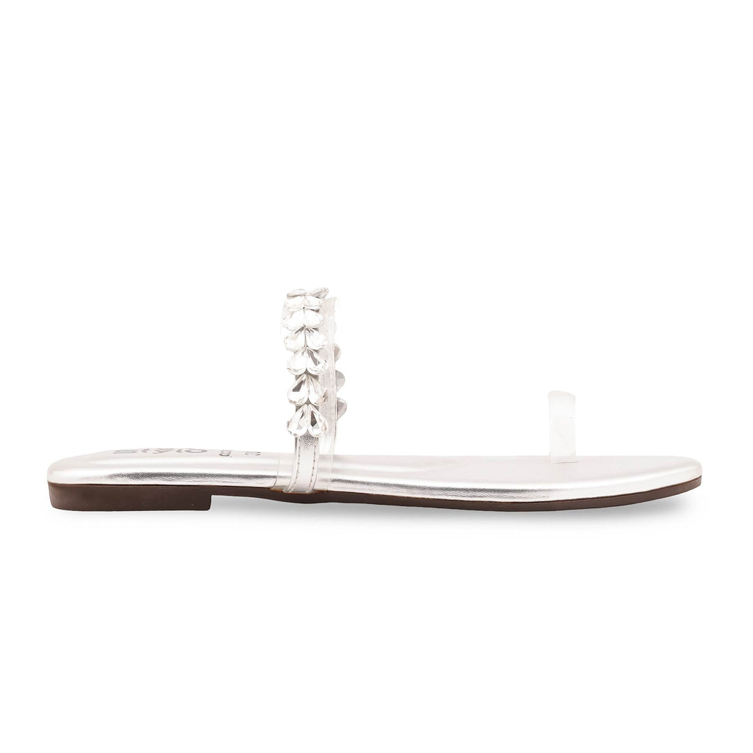 Silver Casual Chappal For Ladies CL2269