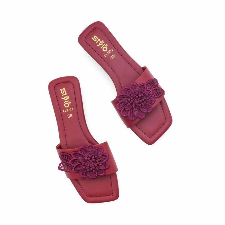 Maroon Casual Slipper For Women CL2272