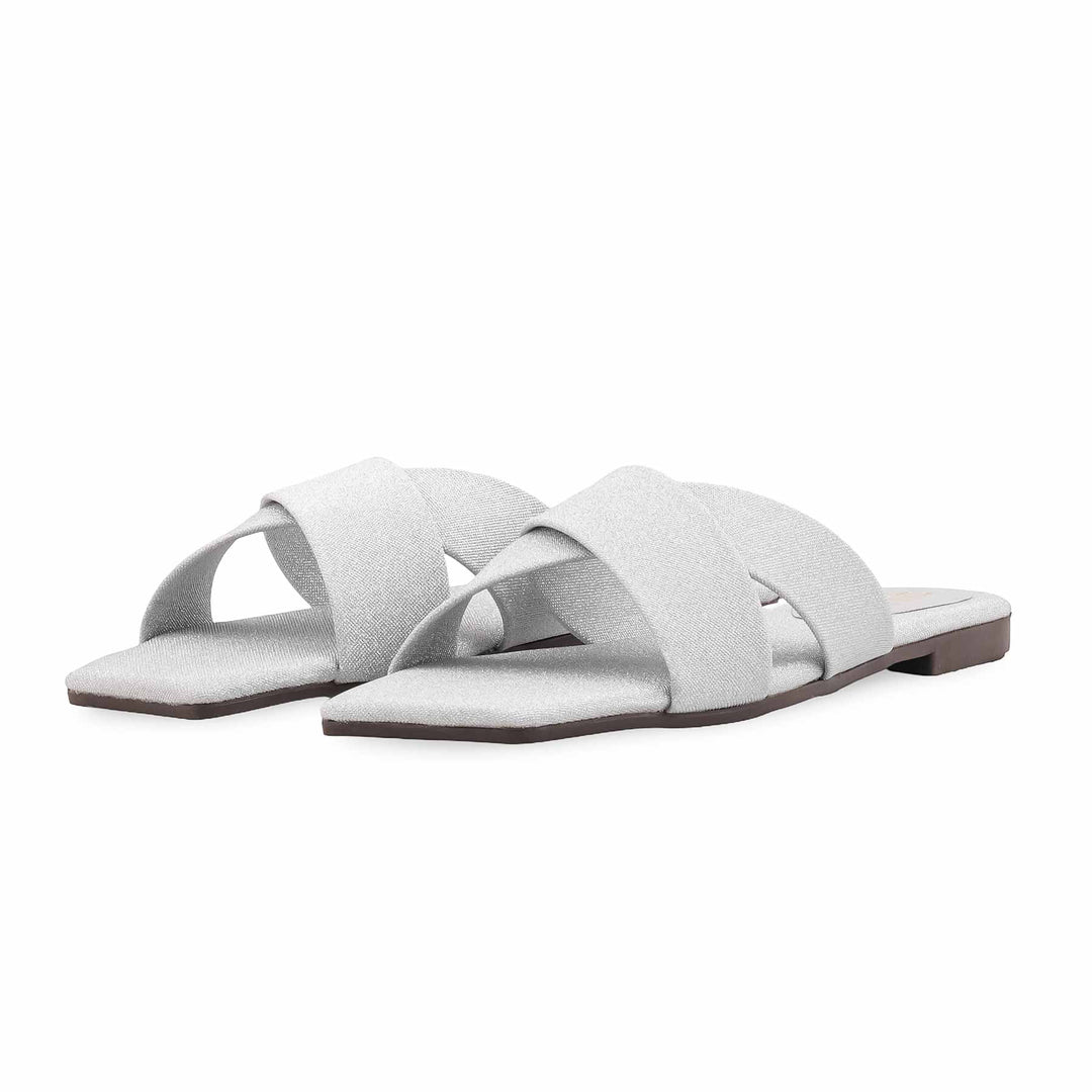 Silver Casual Slipper For Women CL2277