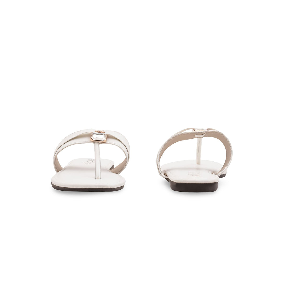 White Casual Chappal For Women CL2289