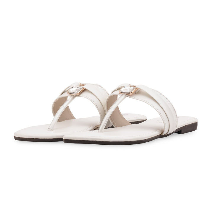 White Casual Chappal For Women CL2289